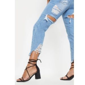 Black Block Heel Sandal